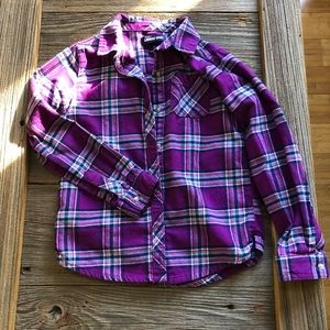 Lands’ End flannel shirt- girls size small (7-8)
